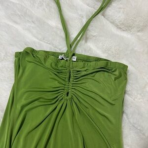 Sincerely Jules Green Ruched Halter Dress